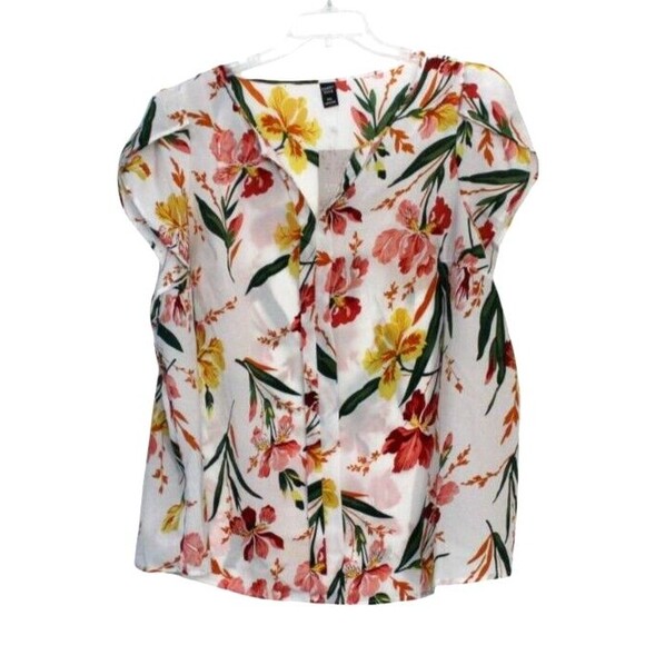 Emery Rose Women's 5XL Foral Flutter Sleeves V Neck NWT - Picture 1 of 6